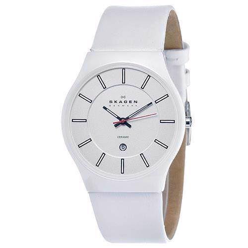 Image of Skagen Ceramic Kollektion, hvidt Herre ur, 233XLCLW